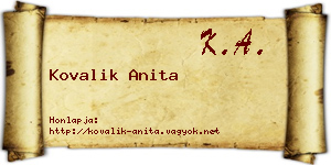 Kovalik Anita névjegykártya
